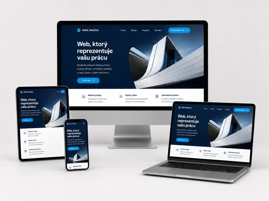Responzívny web na monitore, notebooku, tablete a mobile